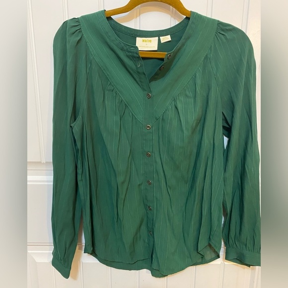 Maeve by Anthropologie Emerald Green blouse - Picture 2 of 8